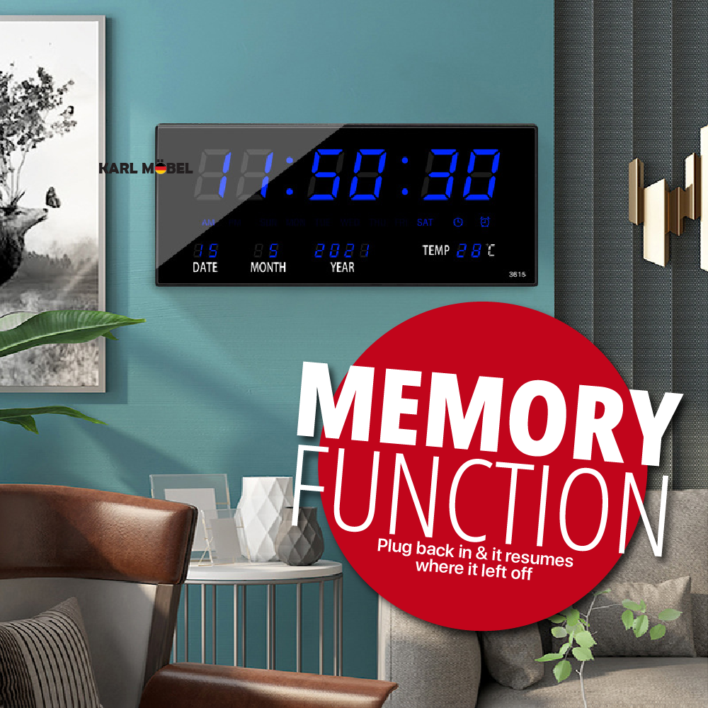 Digital LED Number Clock Digital Clock LED Jam Meja Digital LED Wall ...