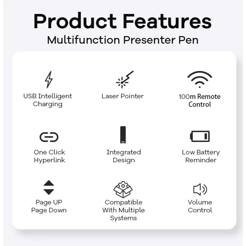 HP SS10 Wireless Presentation Pen PowerPoint Presenter Clicker Remote ...