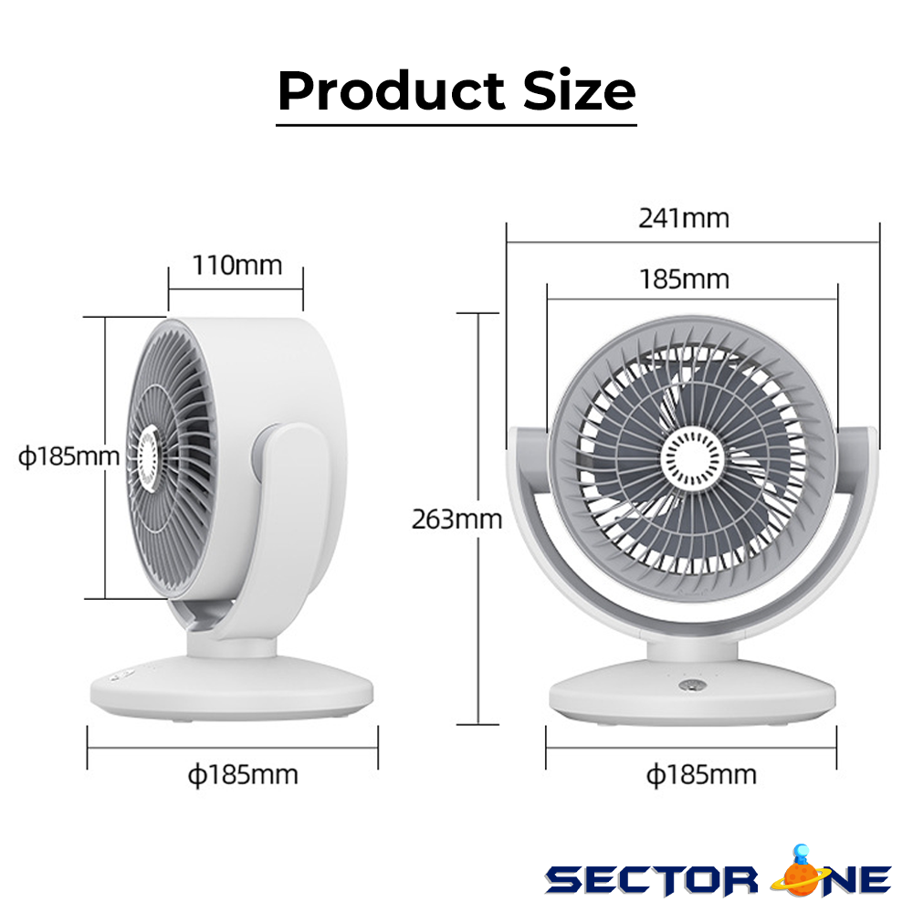 Auto Rotate Oscillate Rechargeable Fan Strong Wind Desktop Fan 5 Speed ...