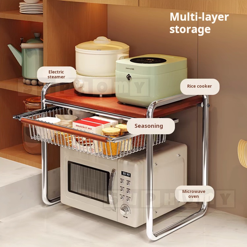 Microwave Rack Oven Rack Shelf Kitchen Countertop Organiser Rack Oven ...