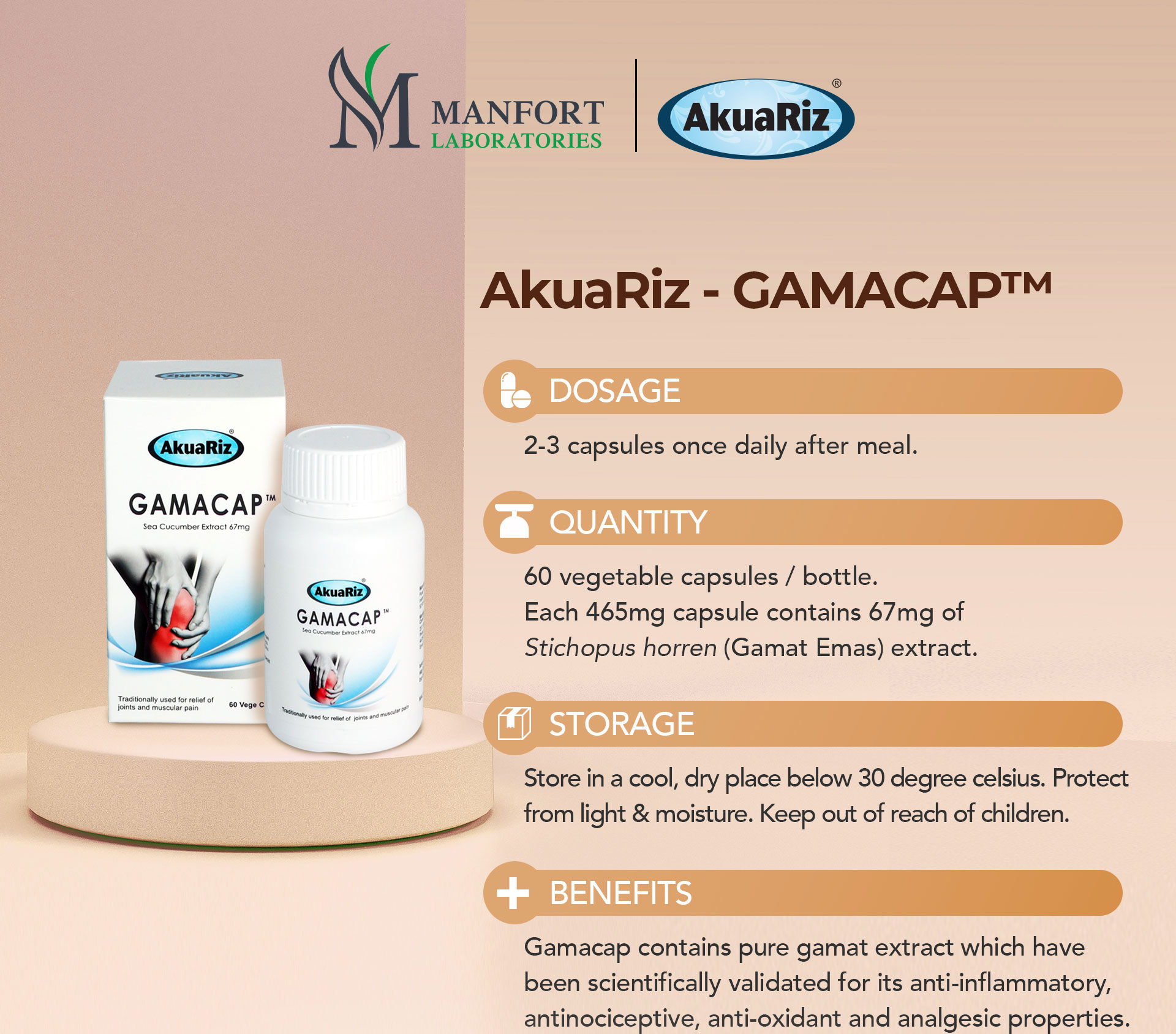 Akuariz Gamacap Gamat Extract (60 Caps) | Shopee Malaysia