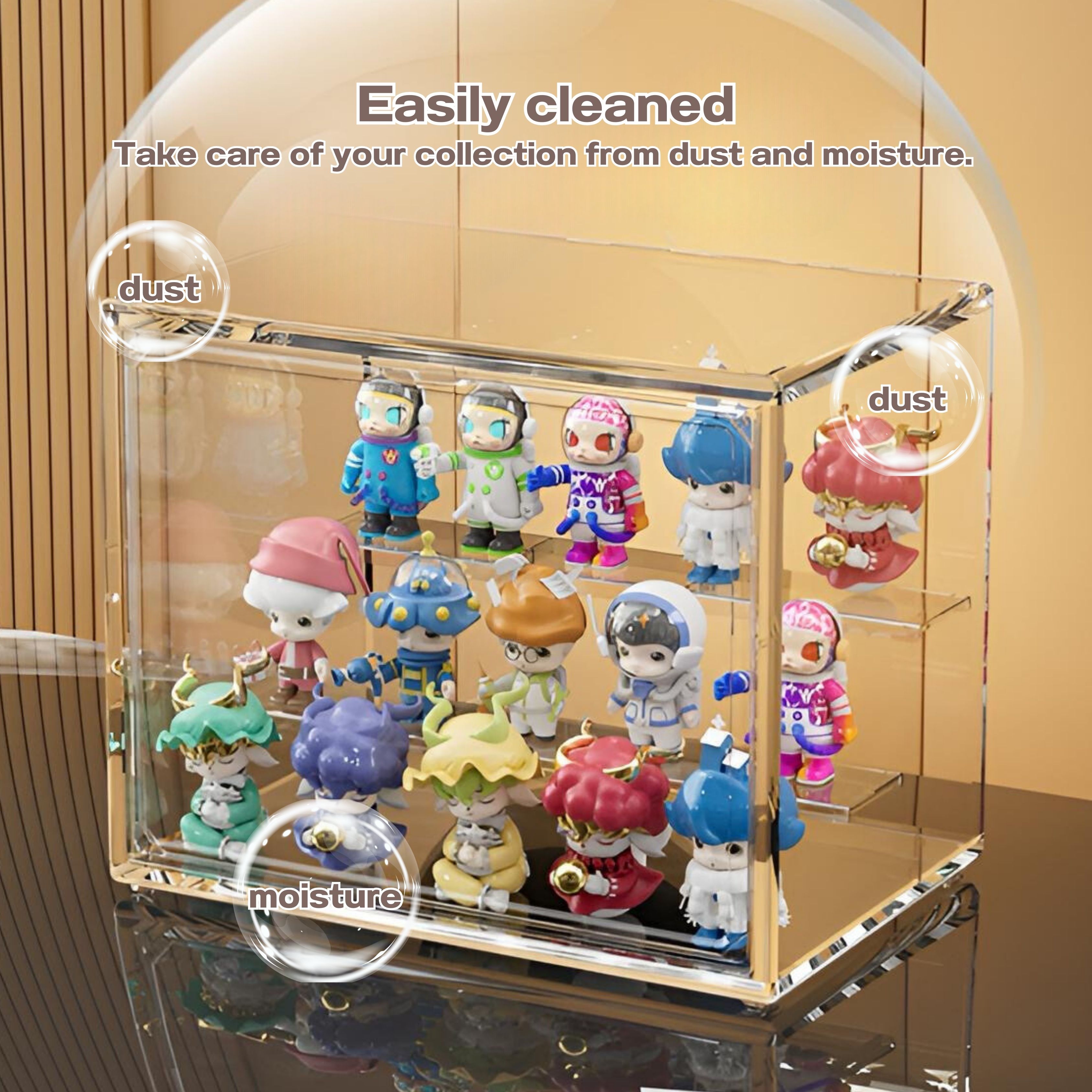 Three Layer Acrylic Transparent Display Rack Model Storage Box Blind ...
