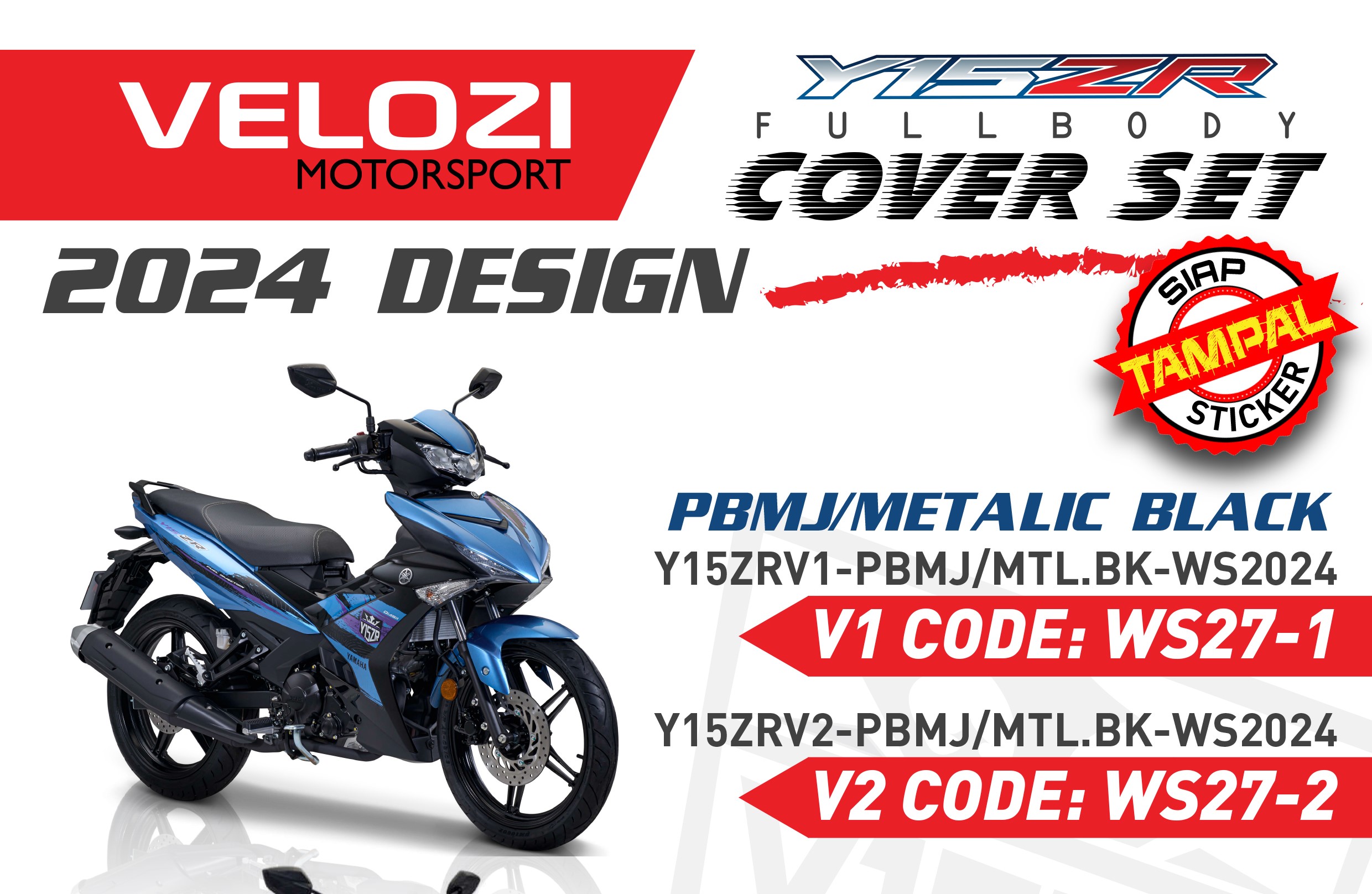 COVERSET BODYSET Y15 Y15ZR YSUKU V2 PM PBMJ BLUE BLACK STD YAMAHA ...