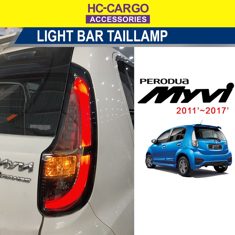 Perodua Myvi 2011 - 2017 G2 Tail Lamp Light Bar Clear Red Smoke 1Set ...