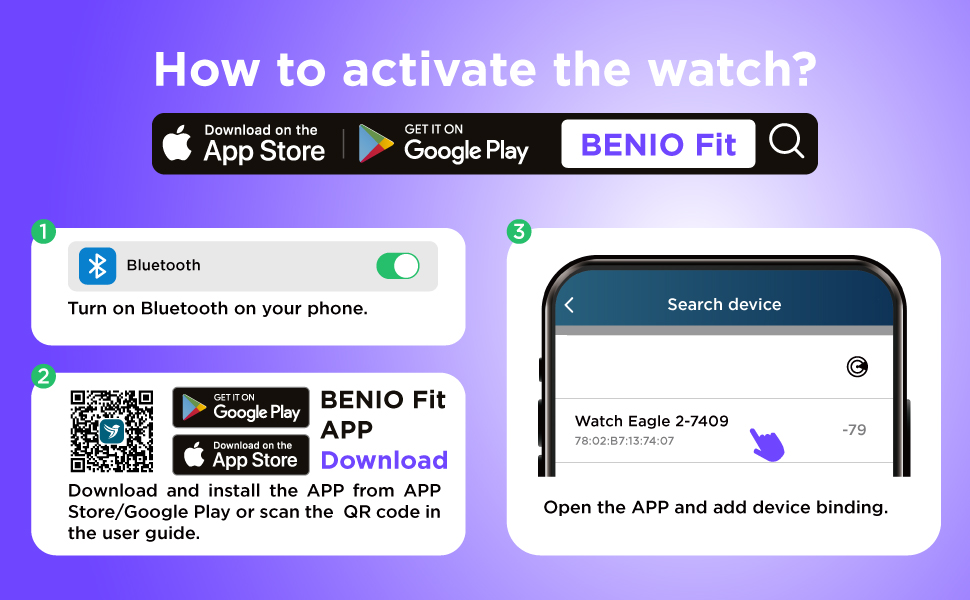 BENIO Eagle 2 - AMOLED HD Bluetooth Call Smart Watch For Men & Women (1 ...