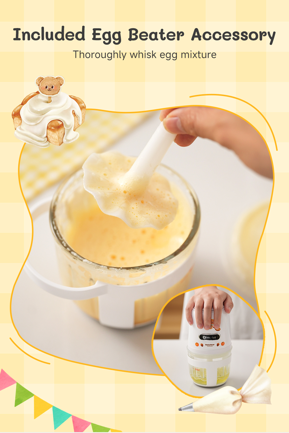 【Simplus×Butterbear】400ML Mini Baby Food Processor 304 Stainless Steel ...