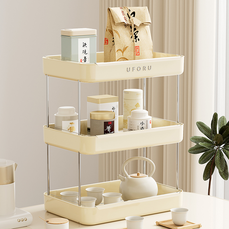 Desktop rack home large capacity cup rack with built-in drain tray ...