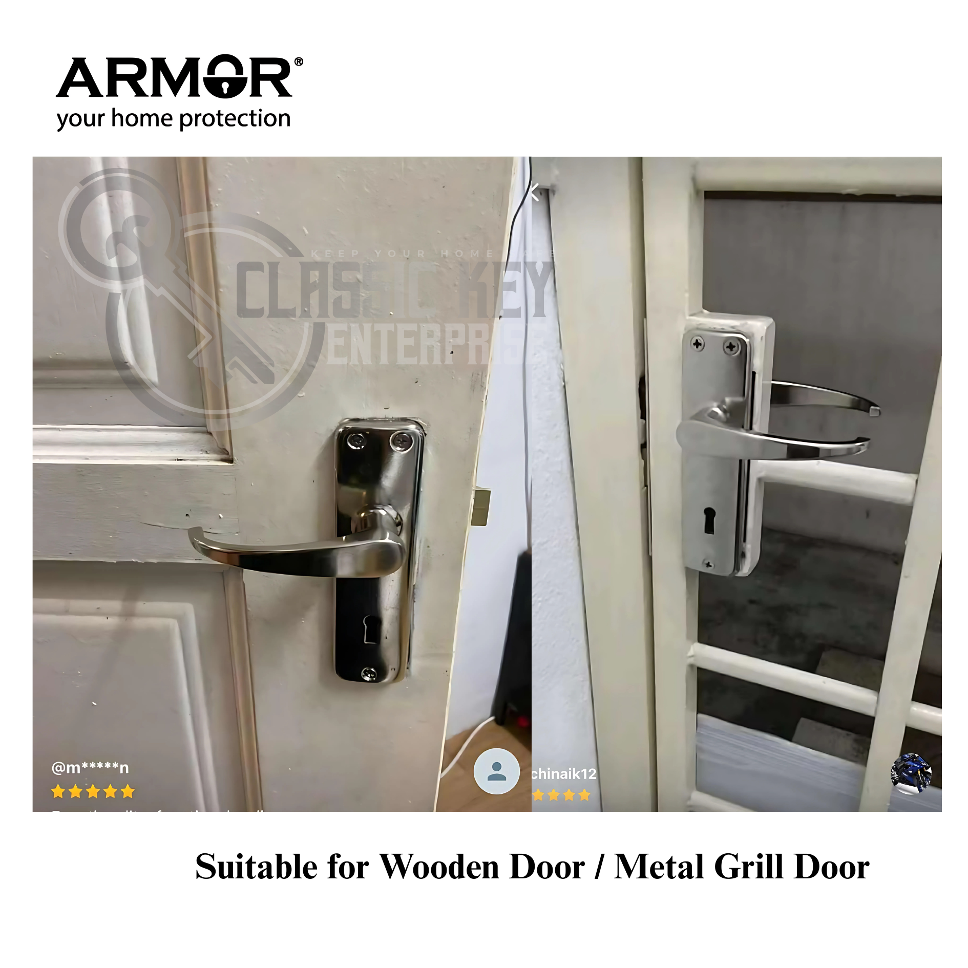 ARMOR mortise lever handle door lock H-3003 Grill Door | Shopee Malaysia