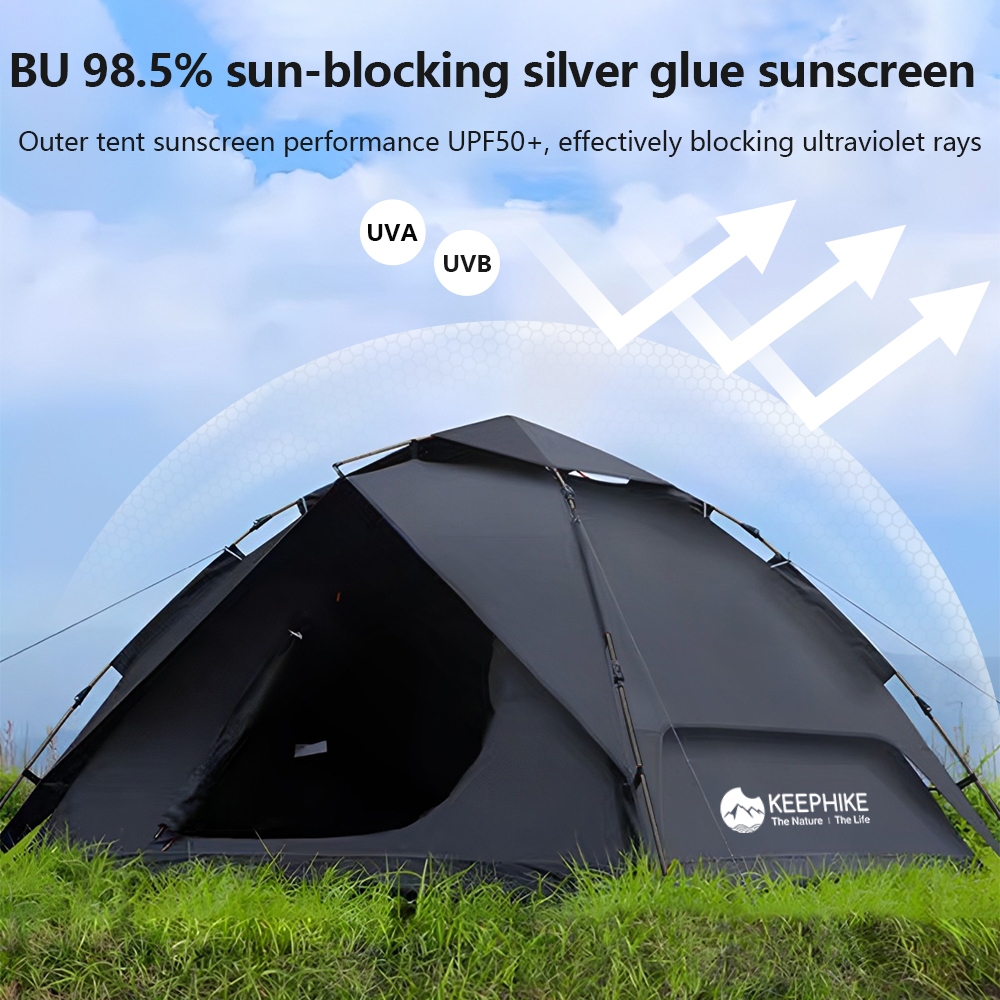 KEEPHIKE Tent Outdoor Portable Folding Camping Overnight Rainproof ...