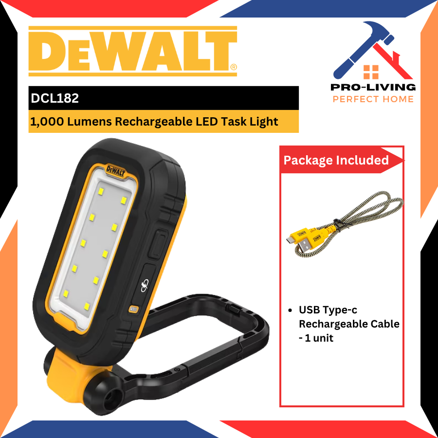 DEWALT DCL182 1,000 Lumens Rechargeable LED Task Light | Shopee Malaysia