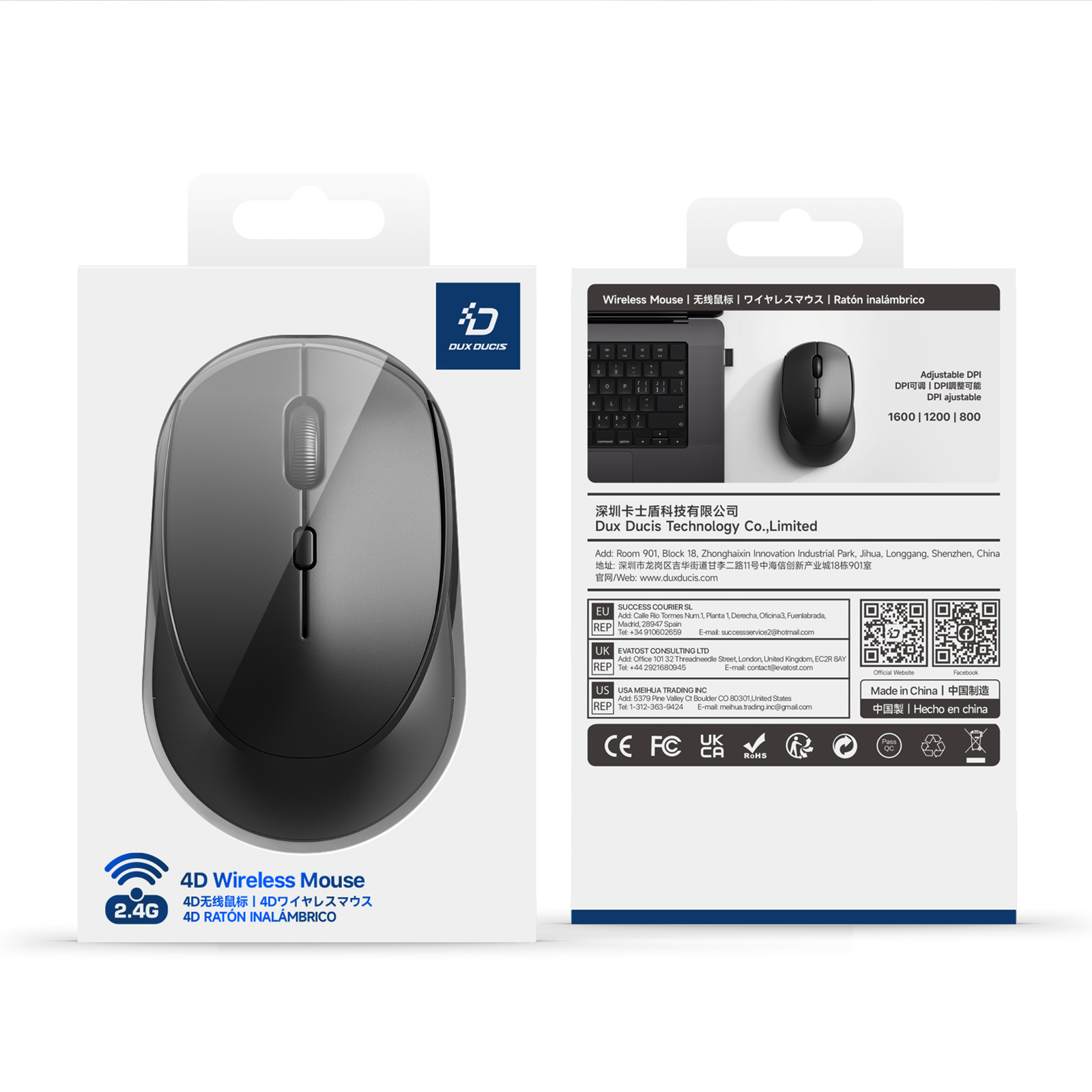 DUX DUCIS DM Series Bluetooth 2.4GHz Leather Scroll Wheel Wireless ...