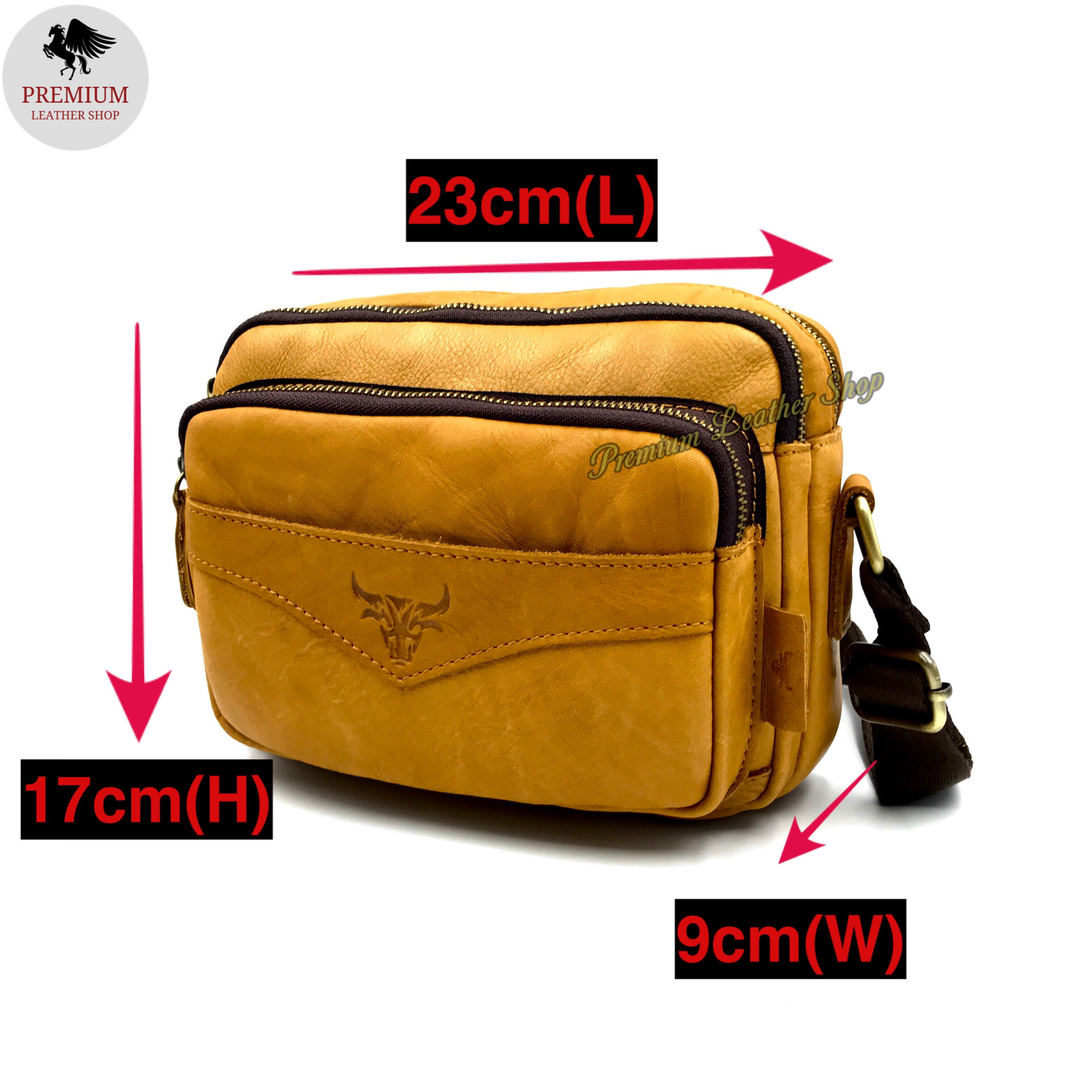 Rush Rider Full Cowhide Leather Long Sling Bag Men Shoulder Bag Cross ...