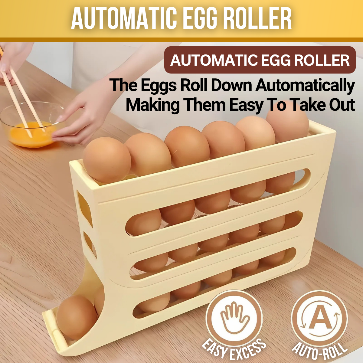 99LADIES Rak Telur 4 Tingkat Dispenser Telur Tatal Automatik 30 Grids ...