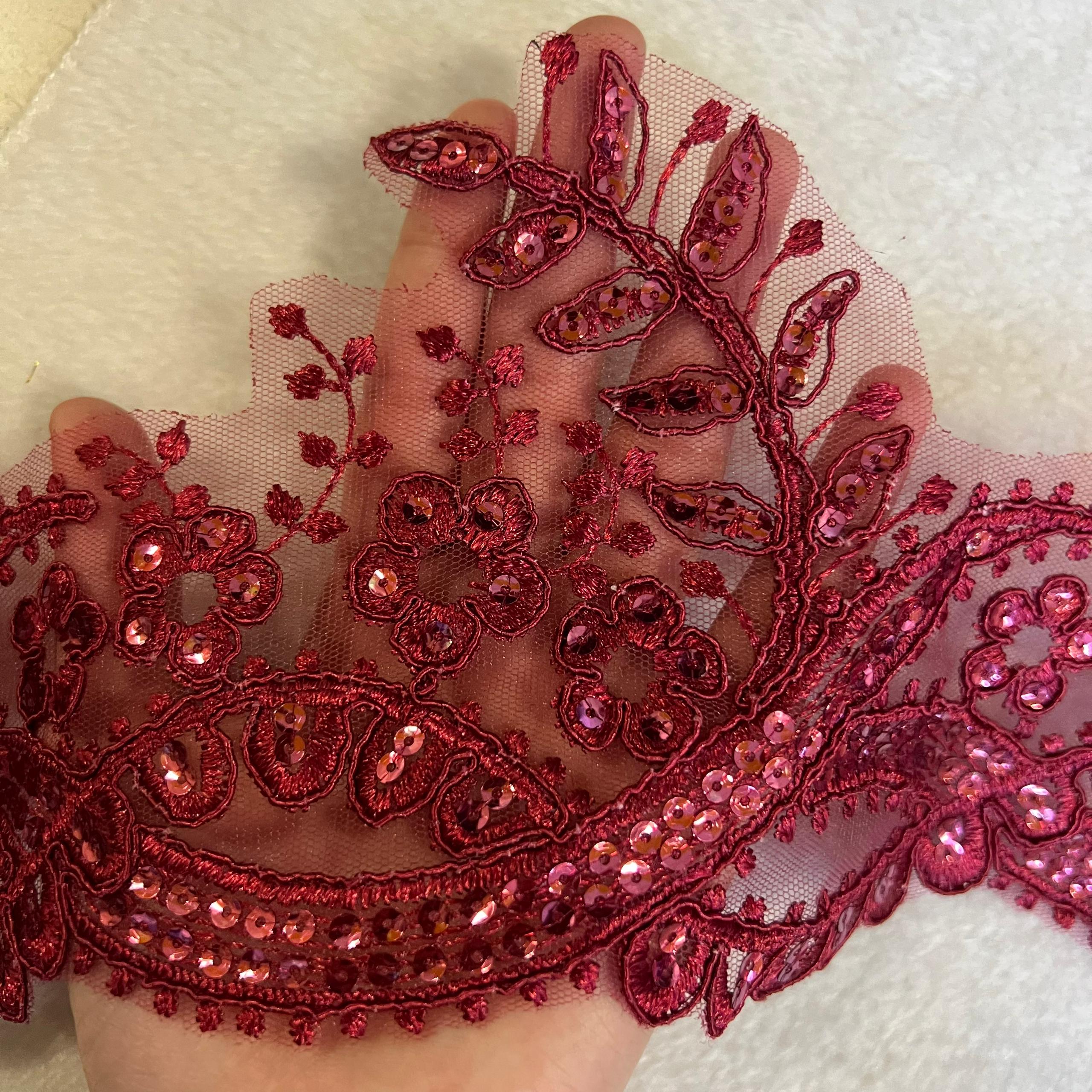 Renda Manik Labuzi Tinggi 13cm, Renda Lace Pengantin Lace Baju Raya ...
