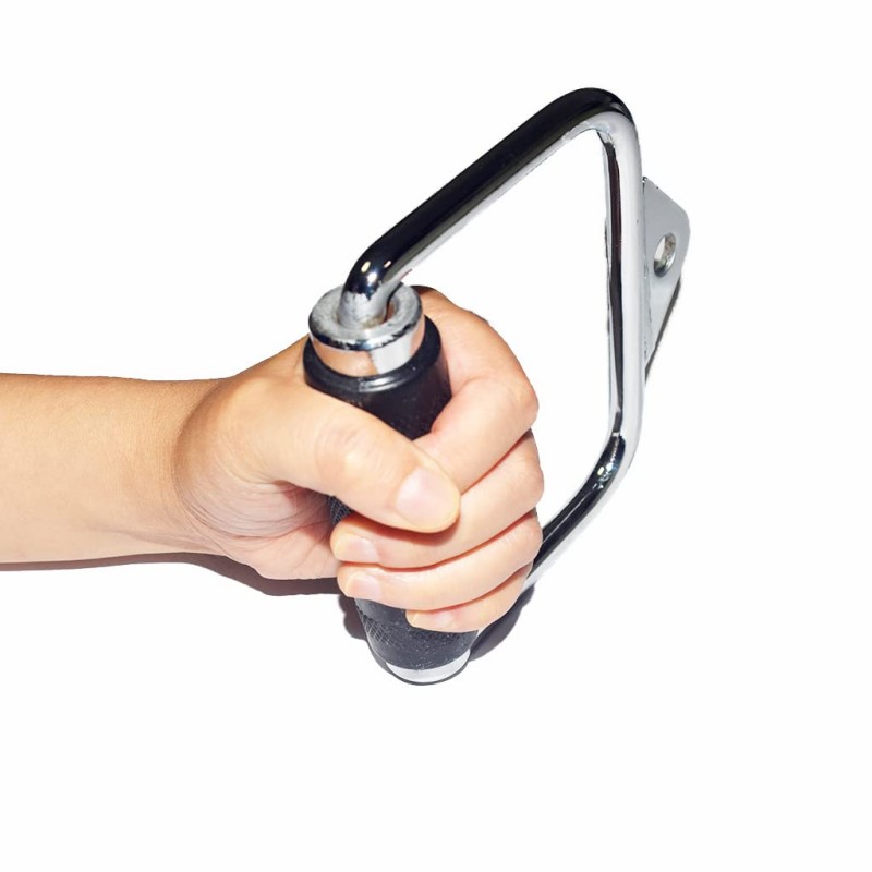 Machine Bar Cable Attachment Handle Grip Handle Machine Exercise Chrome ...
