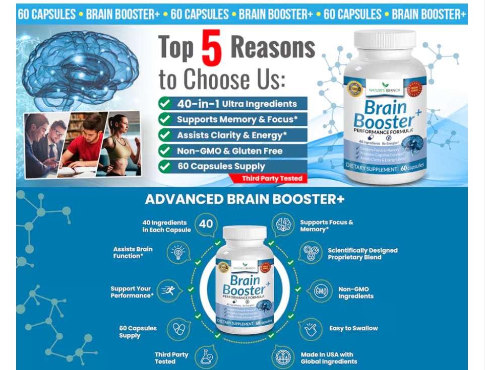 Nature's Branch 40-in-1 Brain Booster Supplement For Focus, Memory ...