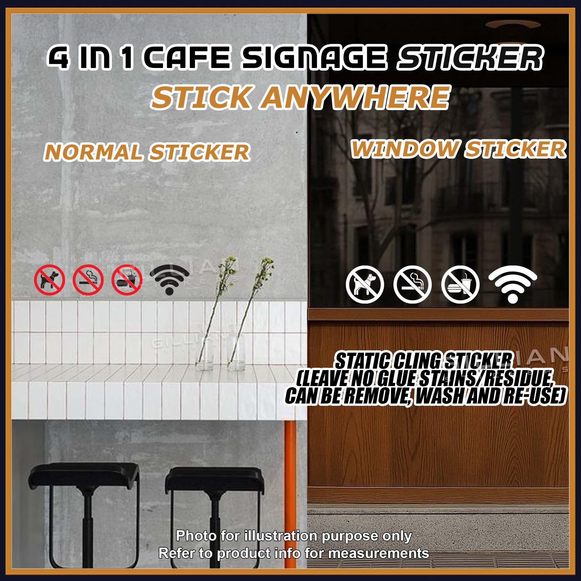 4in1 Notice Sticker for Shops Business Signage Car Decal | Shopee Malaysia