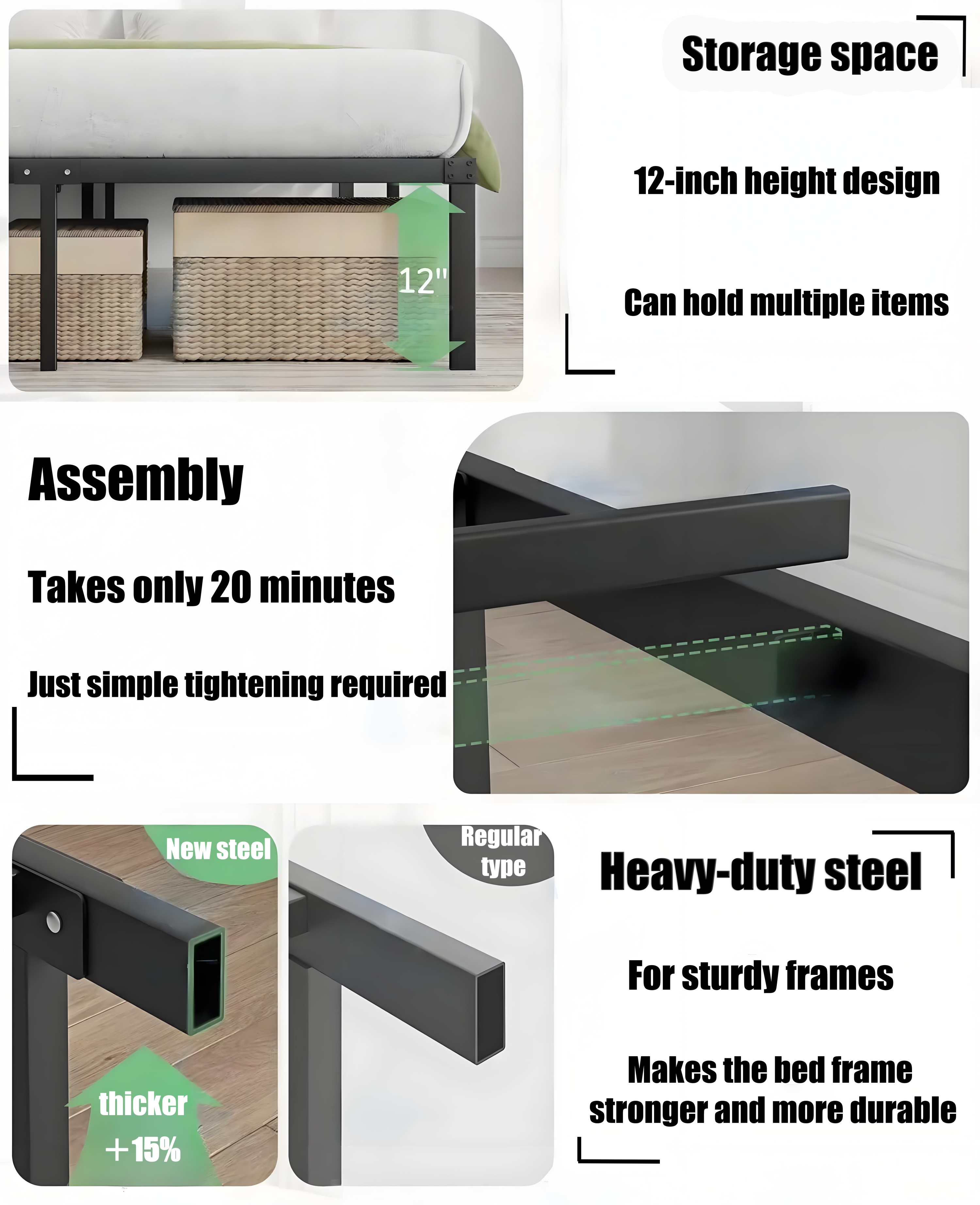𝐁𝐌𝐙𝐀𝐑 𝙄𝙣 𝙎𝙩𝙤𝙘𝙠 5/6/3FT Minimalist Metal Bed Frame Katil Besi - Queen ...