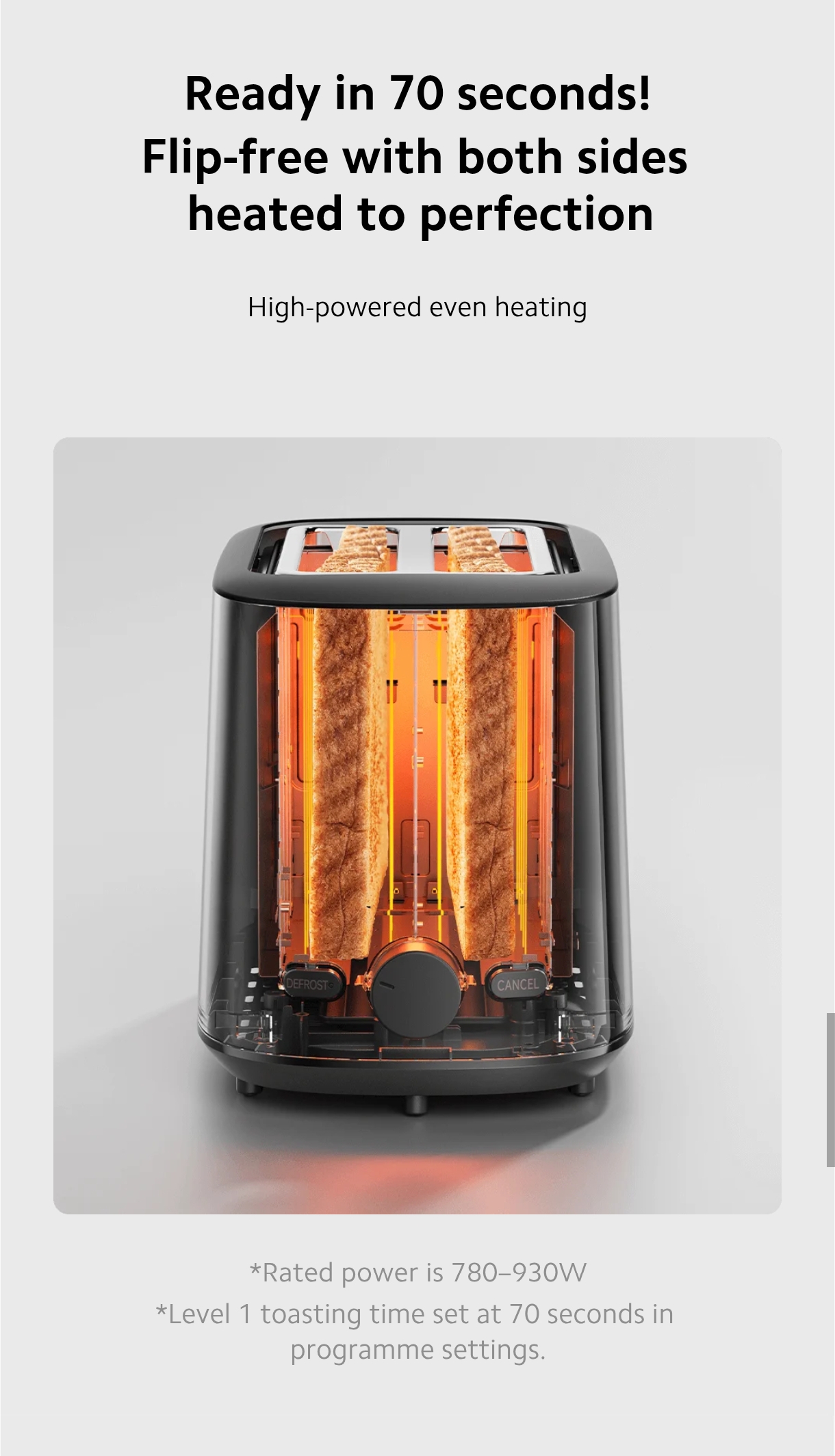 Xiaomi Toaster flip-free cooking/6 toast levels/ready in 70 seconds ...