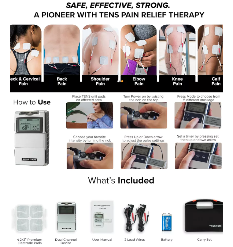 🔥 GENUINE🔥 TENS 7000 2nd Edition Digital TENS Unit With Accessories ...