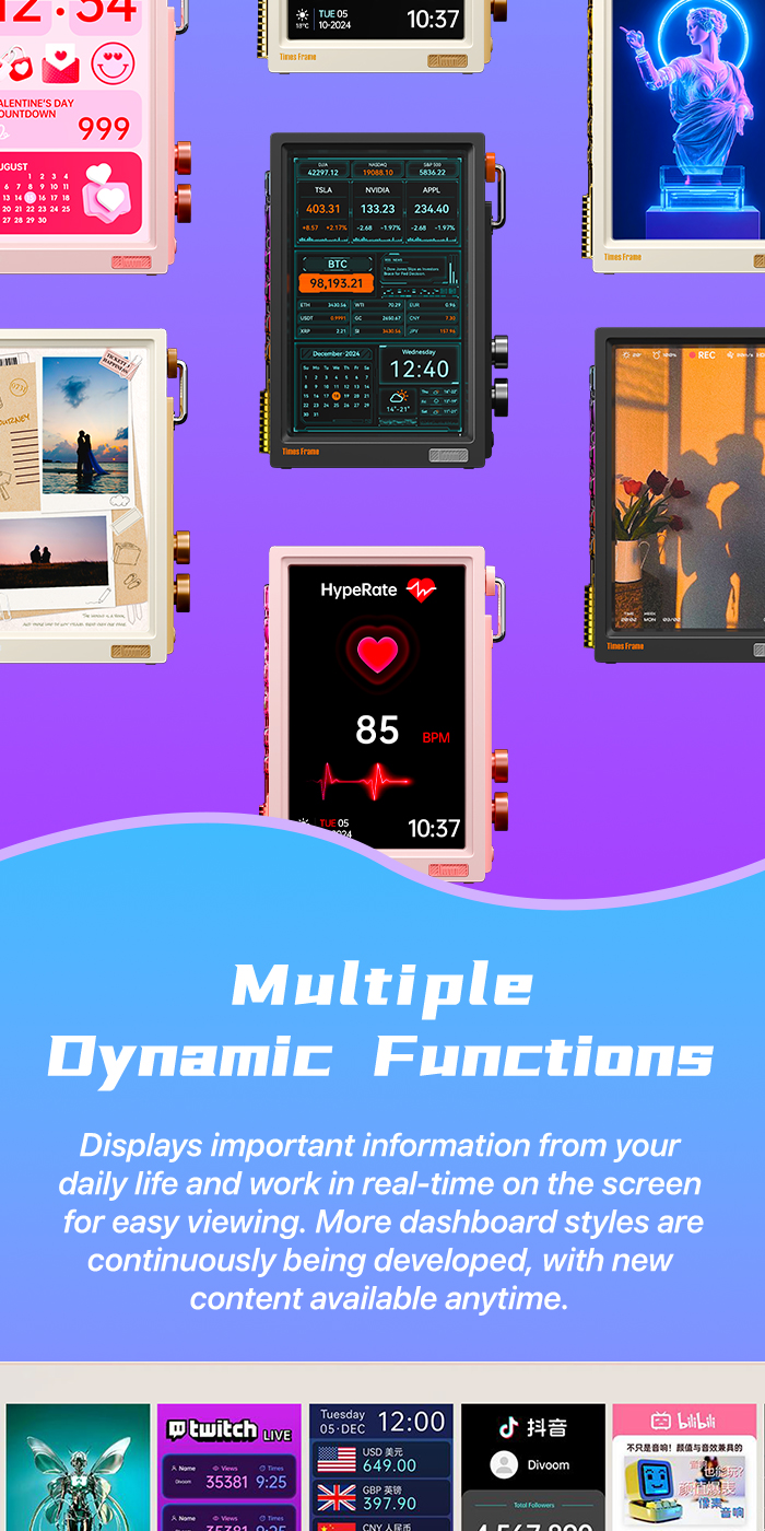 DIVOOM TIMES FRAME Unique Transparent HD Display Smart Frame - BLACK ...