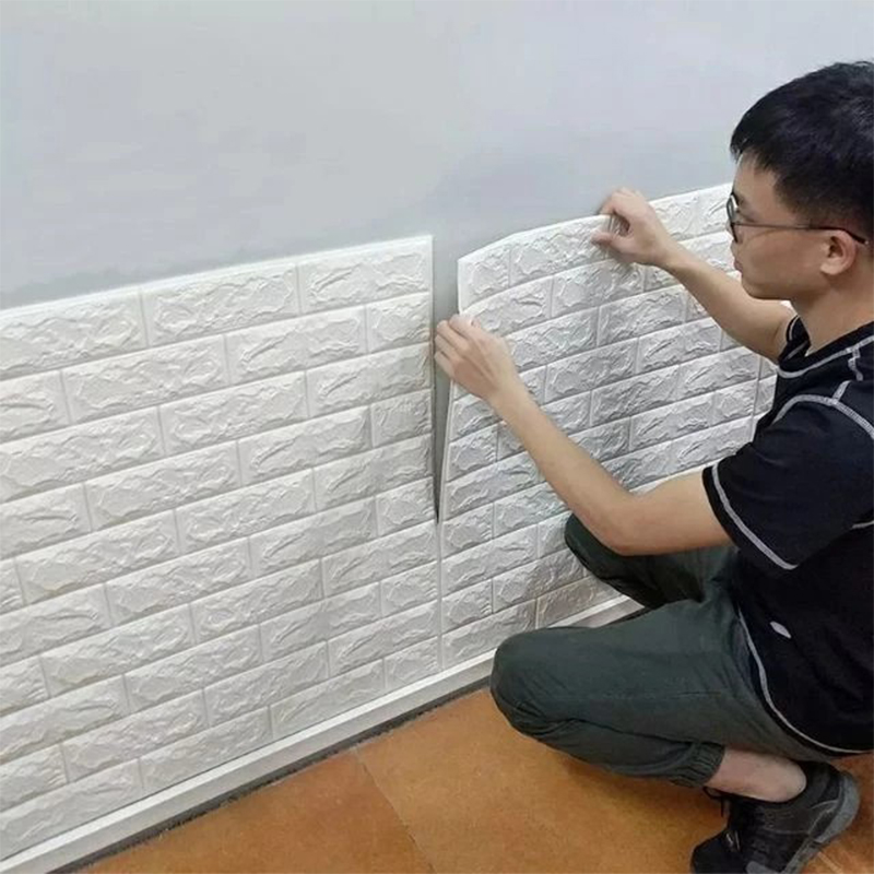 70x15cm 3D Foam Wall Sticker Waterproof Dining DIY Wallpaper Brick ...