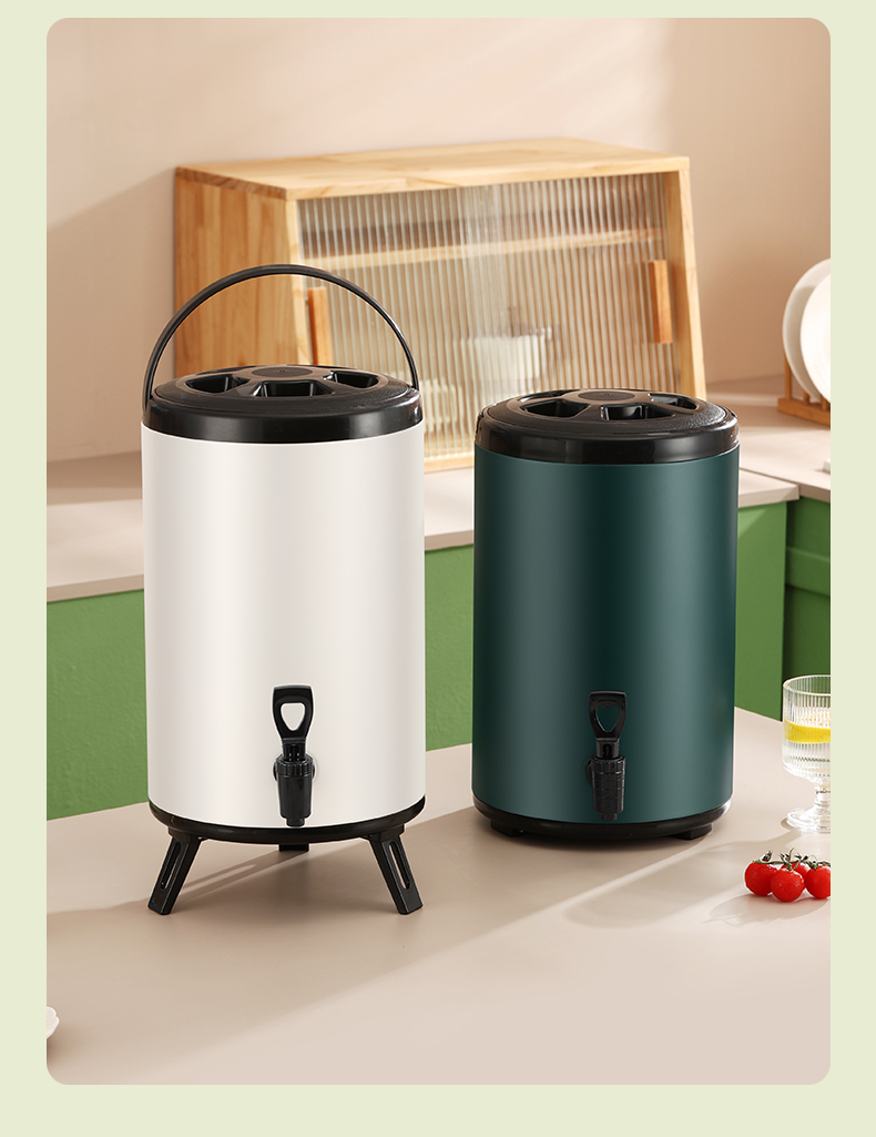 WB Stainless Steel Milk Tea Bucket Water Dispenser Hot And Cold Thermos ...
