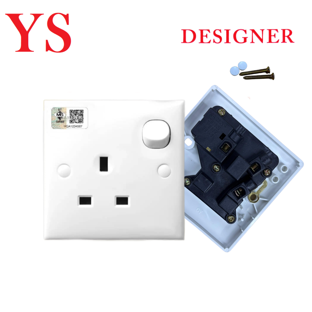 Designer 13AMP Wall Switch Socket | Outlet Electric Socket Switch ...
