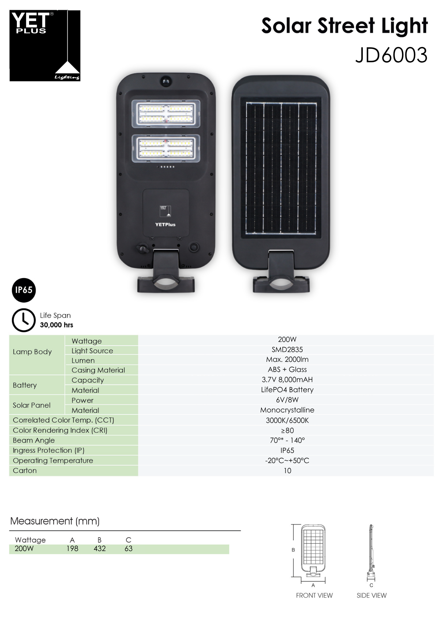 YETPlus Outdoor Solar Lamp JD6003 SS1001 SS1002 IP65 Waterproof Lampu ...