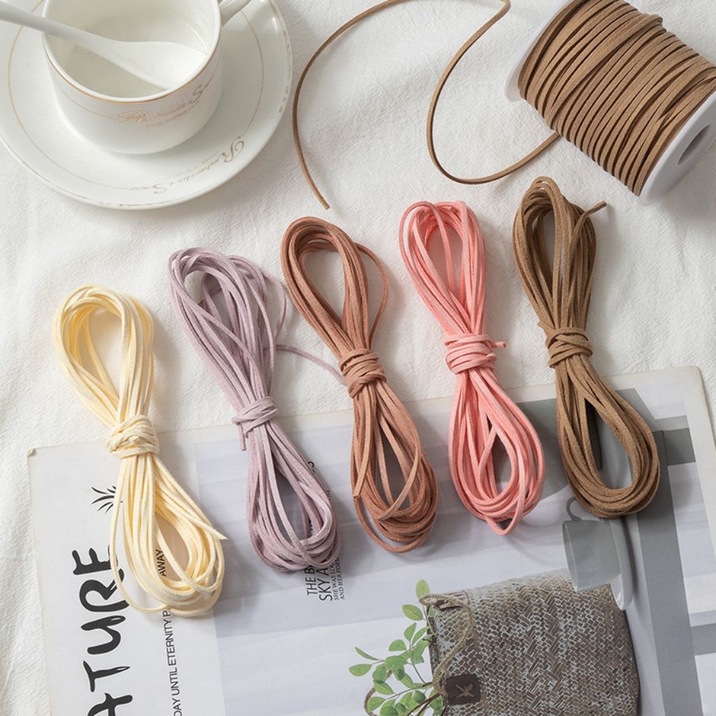 3mm 50Y Suede Faux Leather Rope Durable Crafting String Flower Bouquet ...