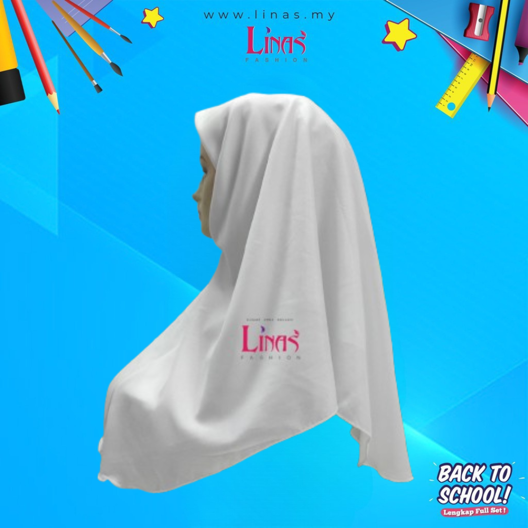 LINAS FASHION | TUDUNG SEKOLAH CREPE 2 LAPIS/TUDUNG SEKOLAH/UNIFORM ...