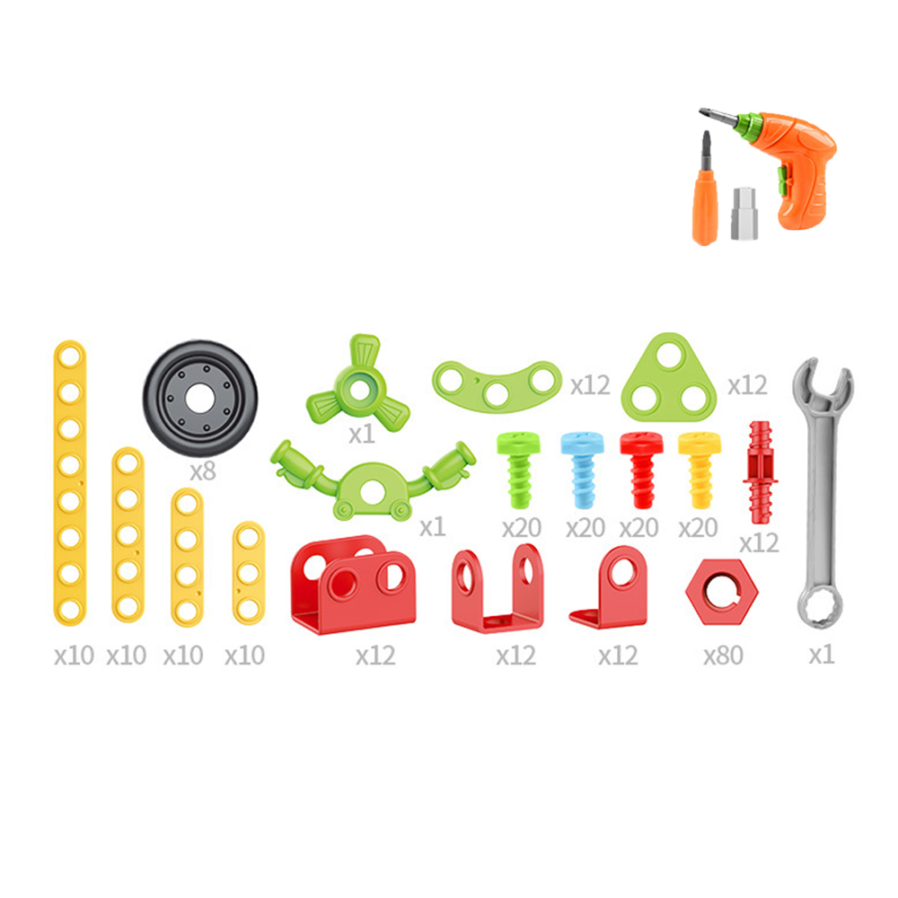 288Pcs Building Blocks Children Electric Drill Toy Set Screw Puzzle ...