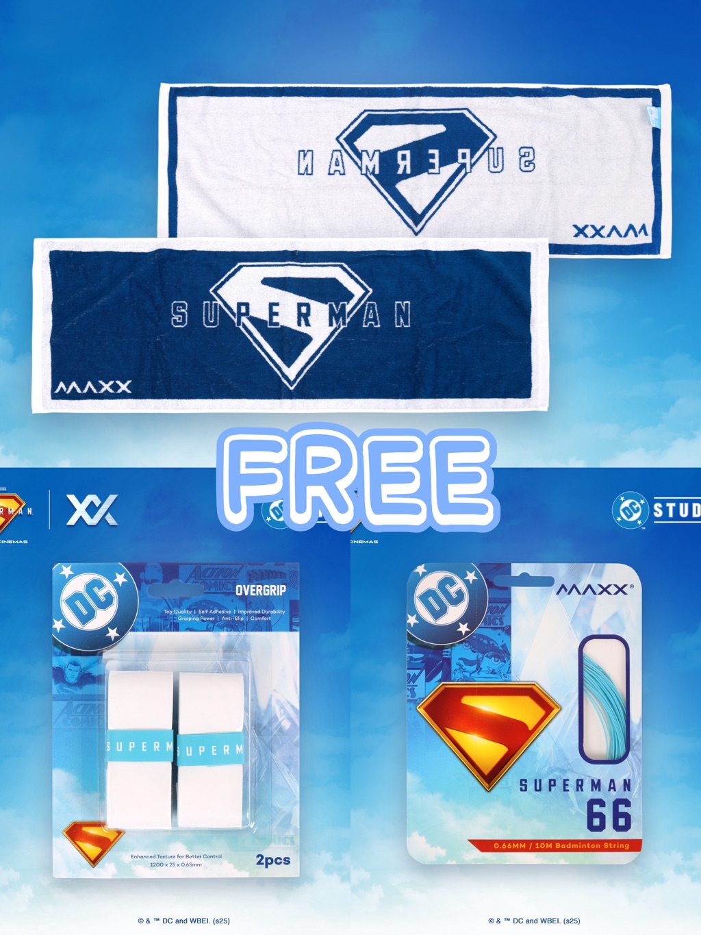 MAXX SUPERMAN EDITION BADMINTON RACQUET WITH GIFT BOX (100% AUTHENTIC ...