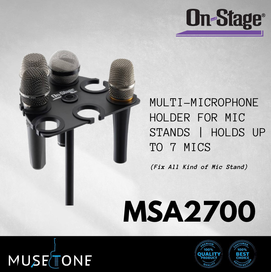 ON STAGE MSA2700 MULTI-MICROPHONE HOLDER FOR MIC STANDS | HOLDS UP TO 7 ...