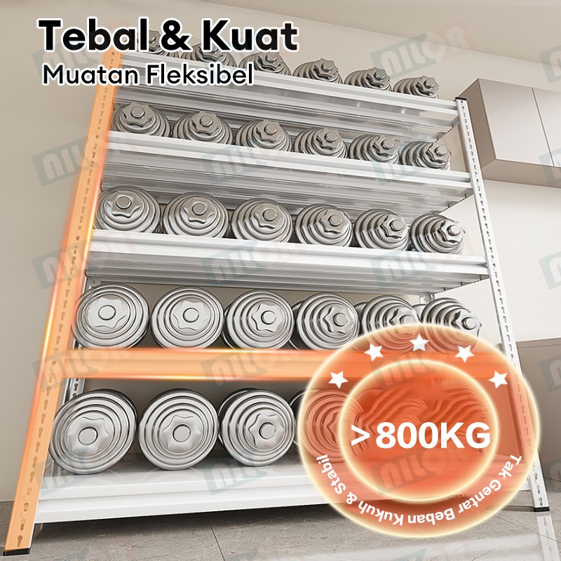 🔩𝑵𝑰𝑰𝑳𝑶𝑹🔩Storage Rack Boltless Rack Rak Besi Metal Rack Heavy Duty Rack ...