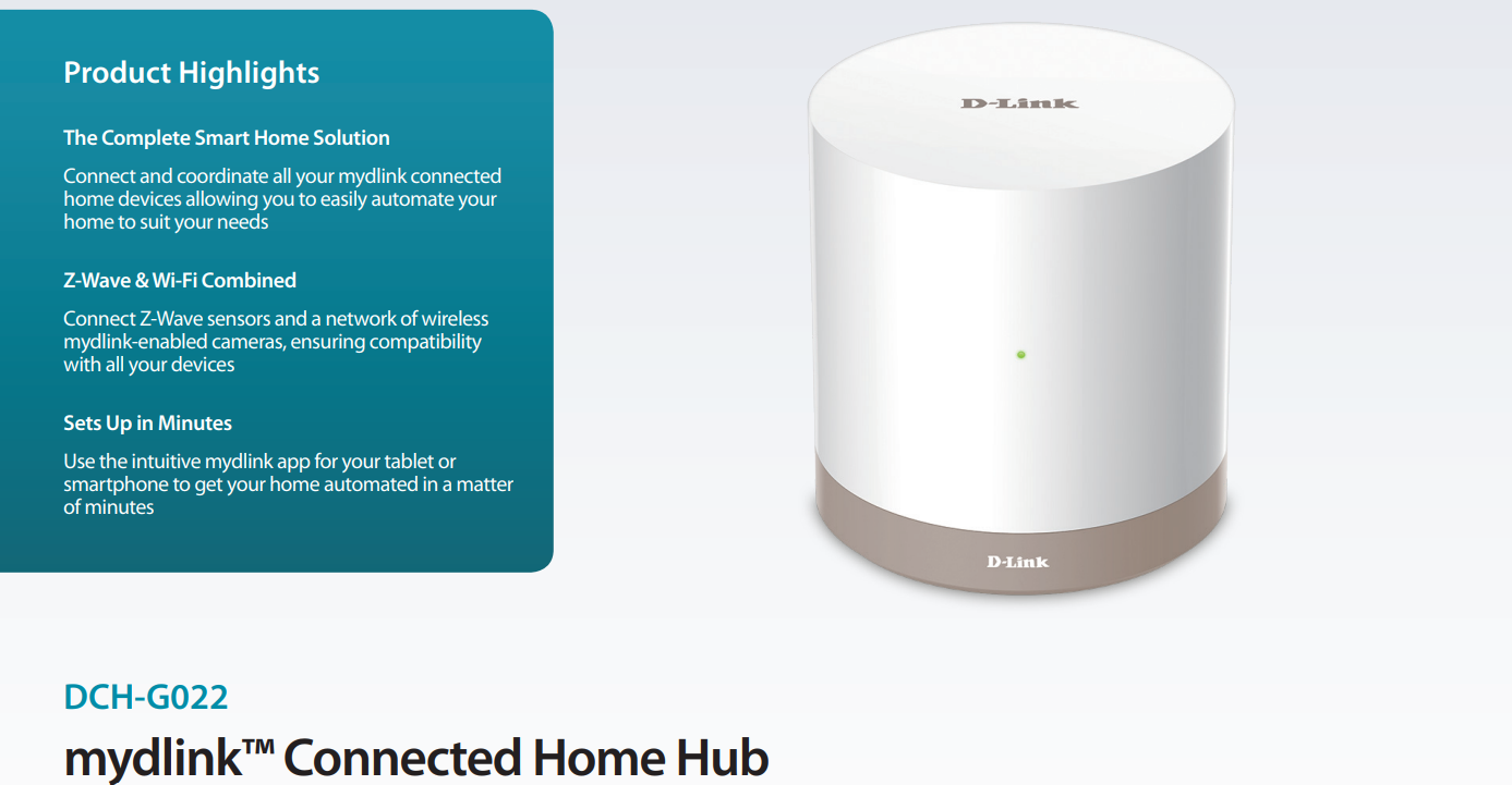 D-Link DCH-G022 Smart Home Z-Wave Hub + Door Window Sensor Z112 ...