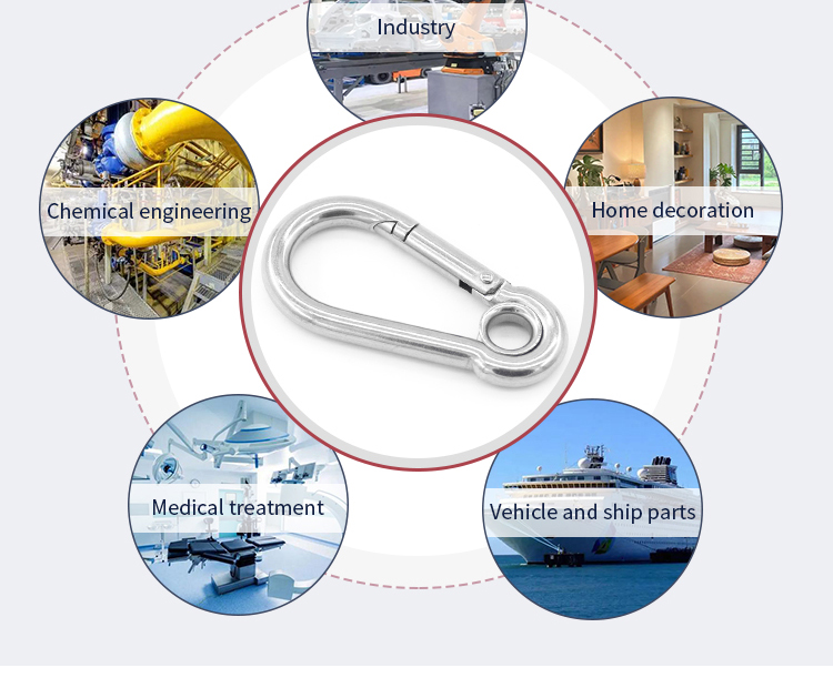 304 Stainless Steel Screw Spring Snap Hook /Spring Buckle with Loop ...