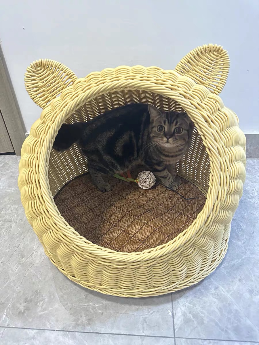 [NEW ARRIVAL] Cute Rattan Cat House/Rumah Kucing Rotan Comel Rotan PP ...