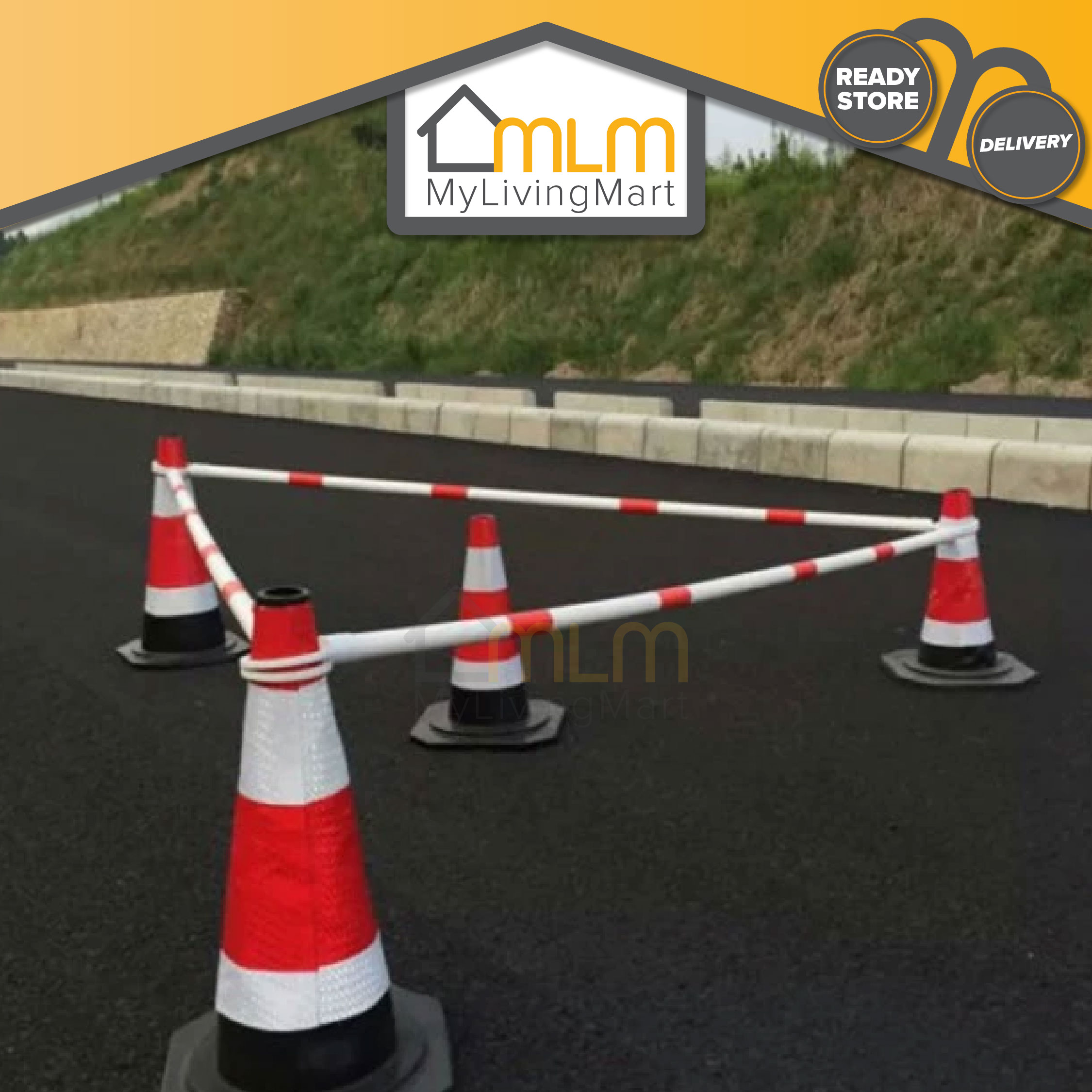 Expandable Retractable Cone Bar Traffic Safety Cone Bar Barrier 2 Meter ...