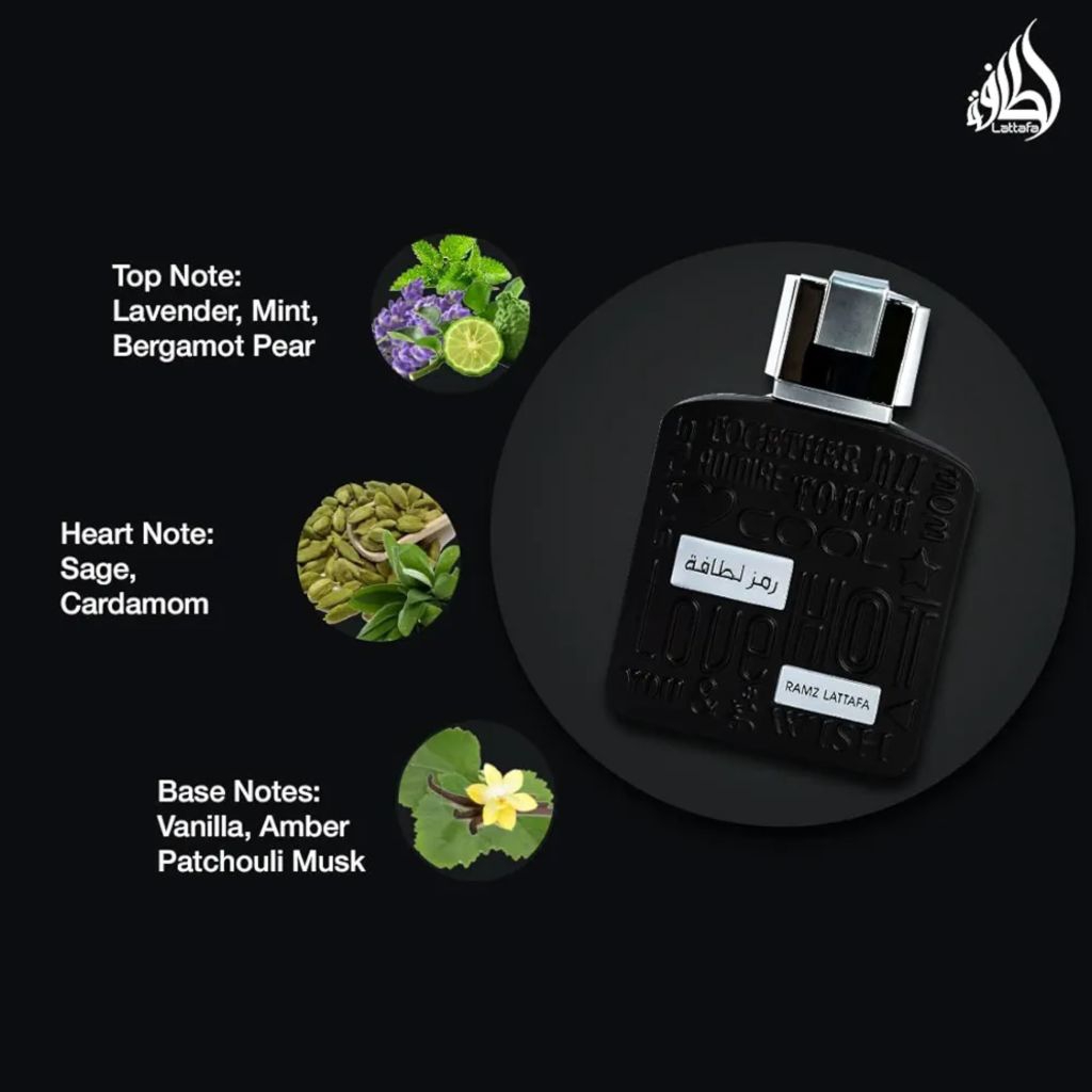 Lattafa Ramz Lattafa Silver Eau de Parfum For Unisex, 100 ml | Shopee ...