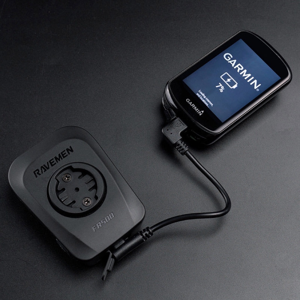 Eclairage vélo avant Ravemen FR 500 avec fixation compteur Garmin