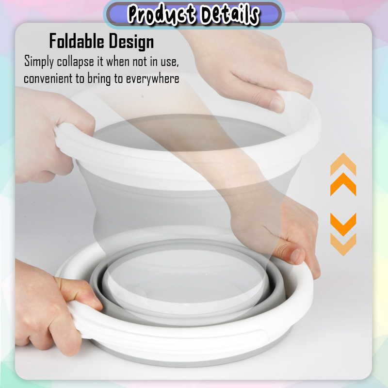 [Little B House] 3L/5L/10L Silicone Bucket Folding Bucket Water Bucket ...