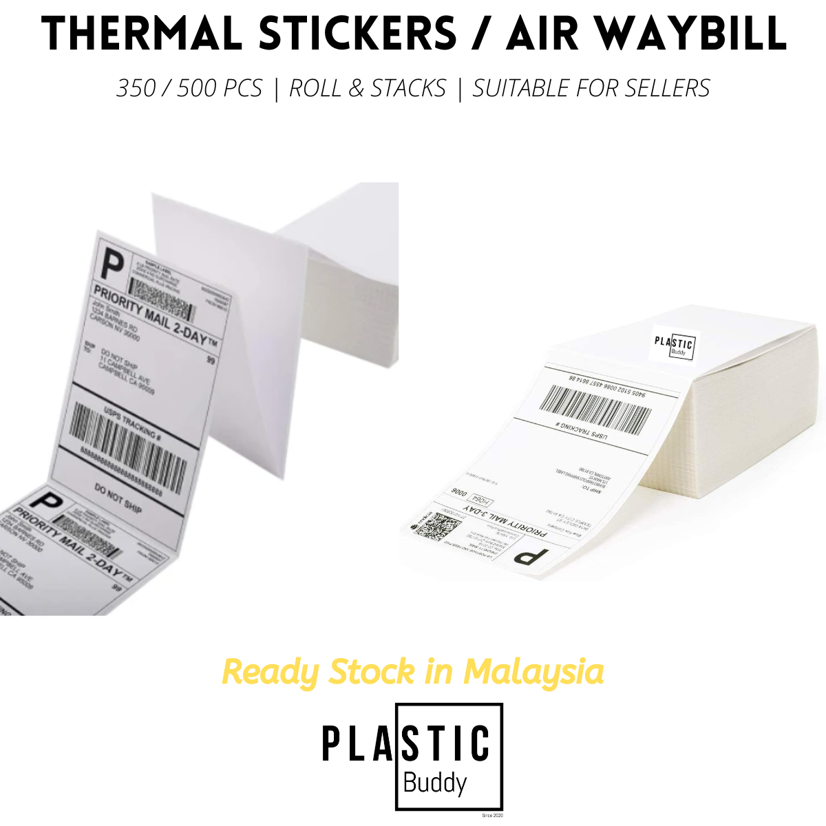 A6 Thermal Sticker AWB Sticker Thermal Printing 100*150mm 350 pcs 500 ...
