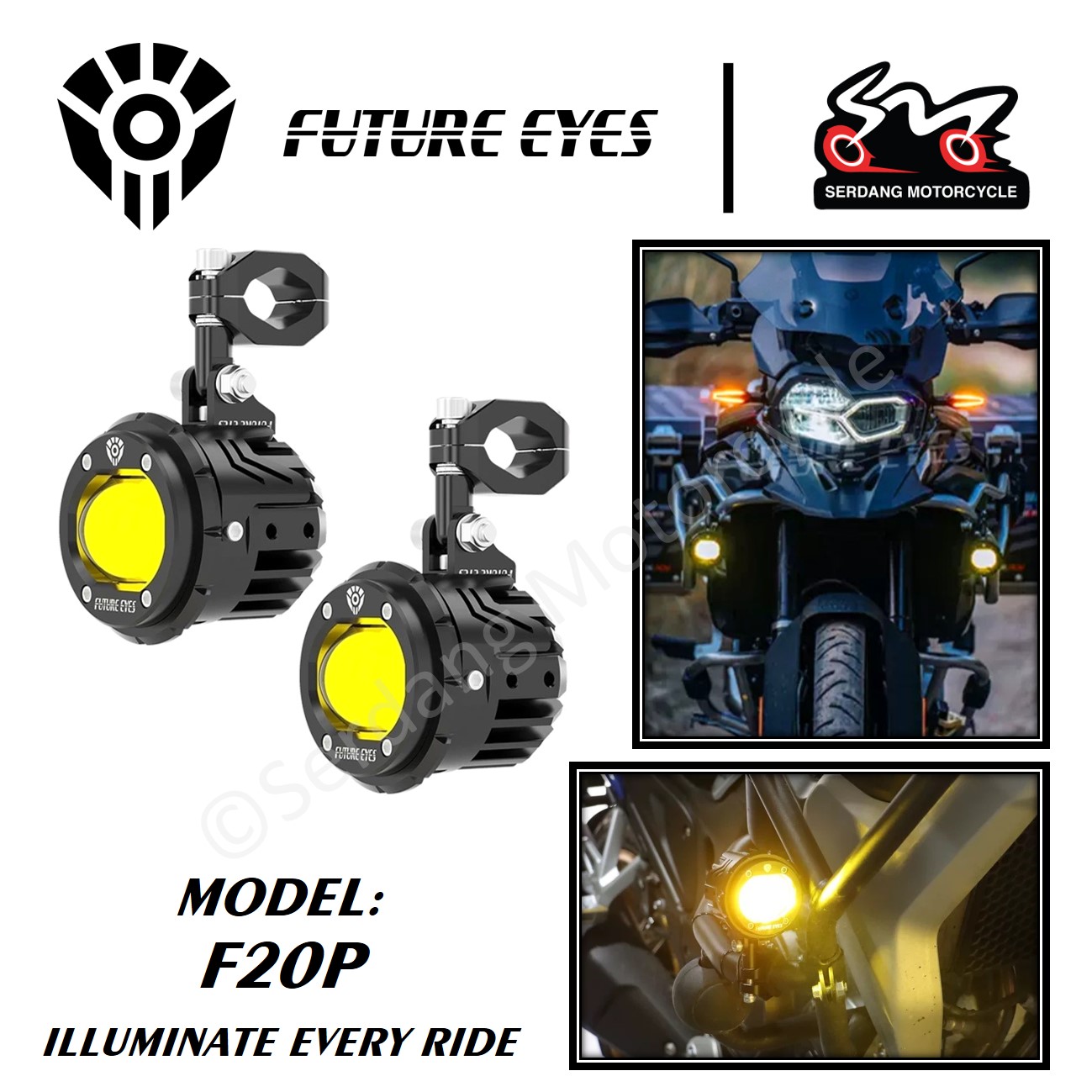 FUTURE EYES Spotlight F20P Headlamp Spot Light Motorcycle Touring LED