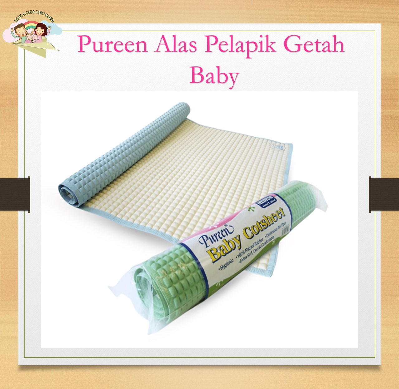 Pureen Baby Alas Kencing Pelapik Getah Cotsheet (Size: Medium