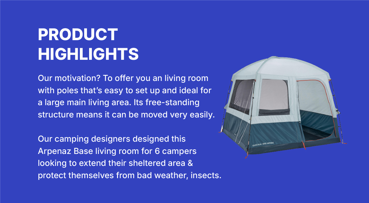 Decathlon Camping Tent Arpenaz Base-6 Person sqm, Waterproof