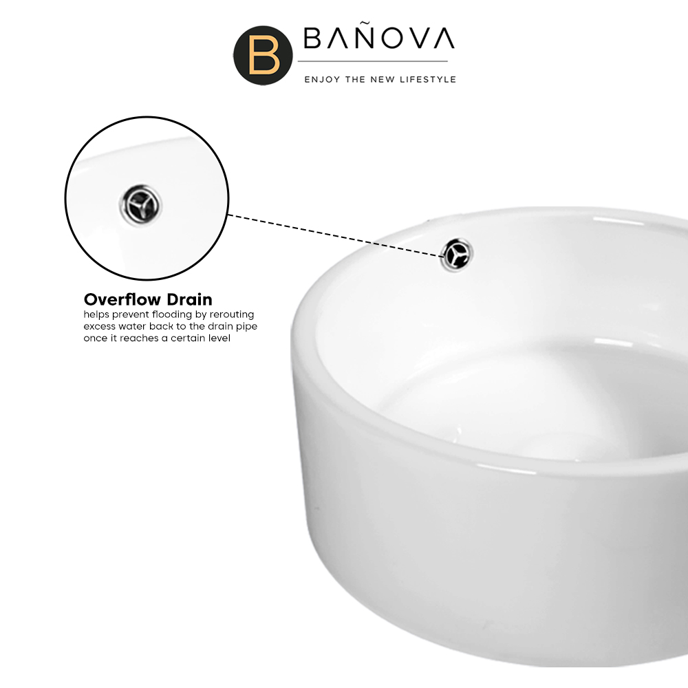 BANOVA Bathroom Polished Ceramic Basin Table Top Wash Basin JUPITER ...