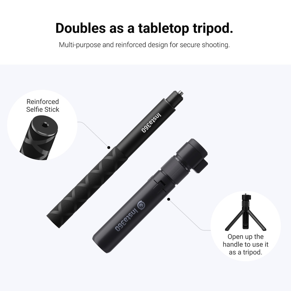 PULUZ Bullet Time Selfie Stick Kit – Onzichtbare 114cm Selfiestick Voor Insta360 X3/X4/X5 & GoPro – Met Draaigreep En Mini-statief – Aluminiumlegering