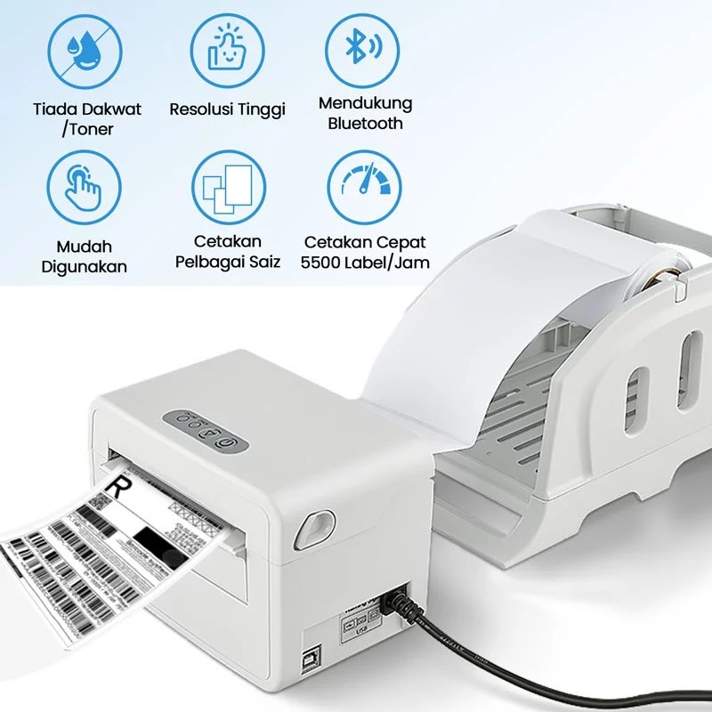 Pony A6 Thermal Printer Bluetooth Waybill Barcode Shipping Bluetooth ...