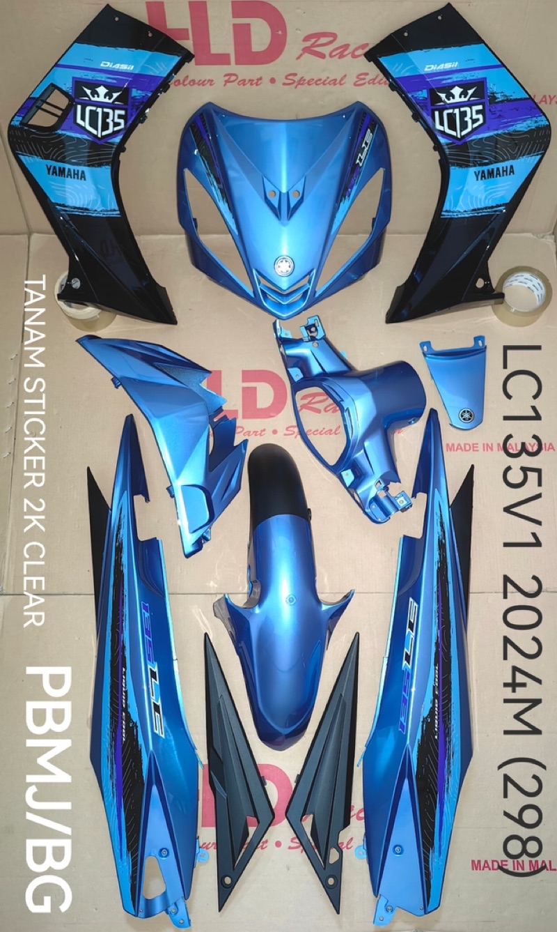 (TANAM) COVERSET STICKER TANAM (HLD Racing) Cover set YAMAHA LC135 V1 ...